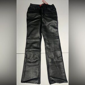 Laverapelle  Women’s Genuine Lambskin Skinny Flare Leather Pants Size 26 Black